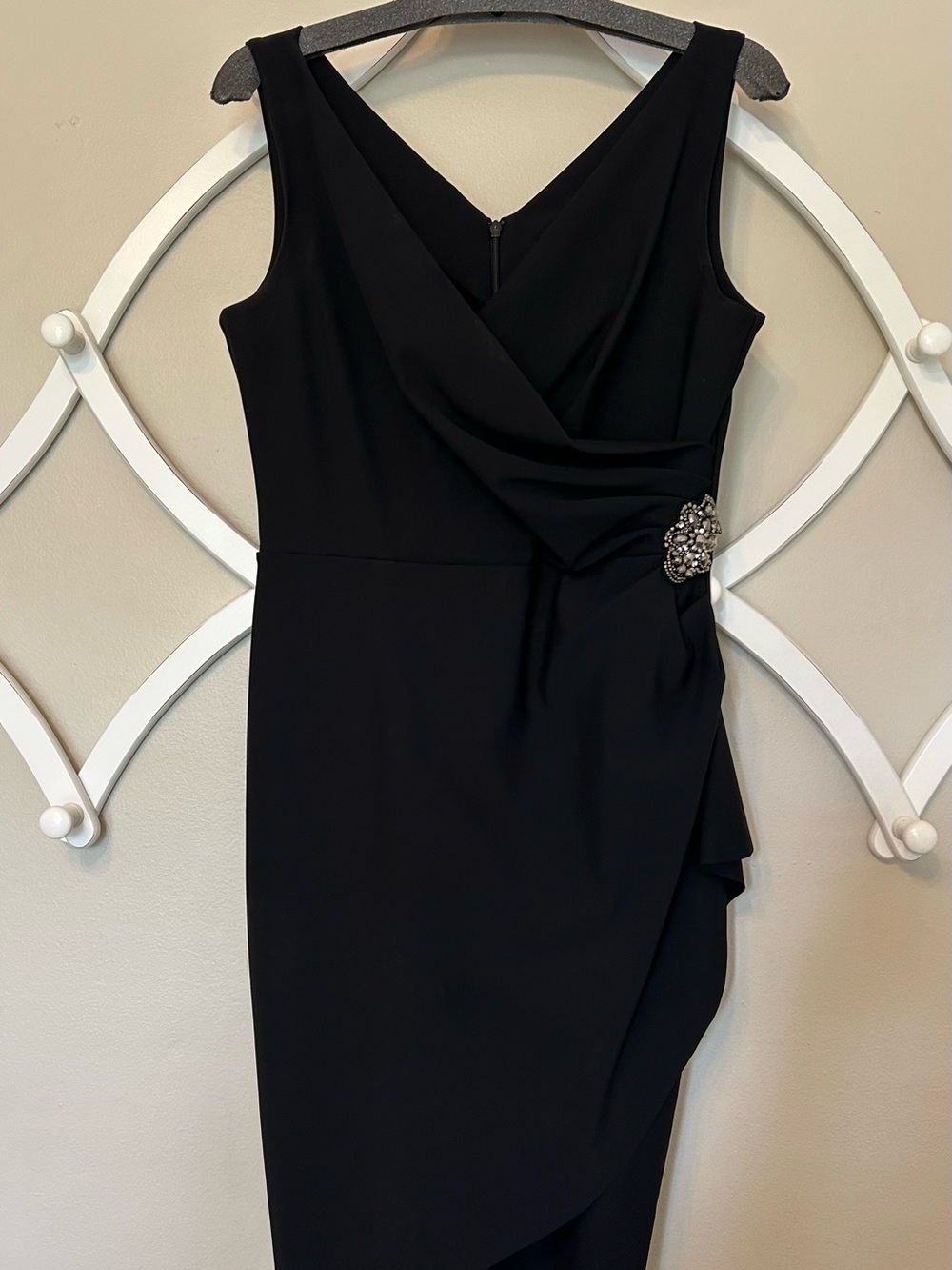 Alex Evenings Black Sleeveless Cocktail Dress